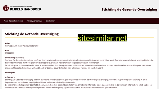 stichtingdegezondeovertuiging.nl alternative sites