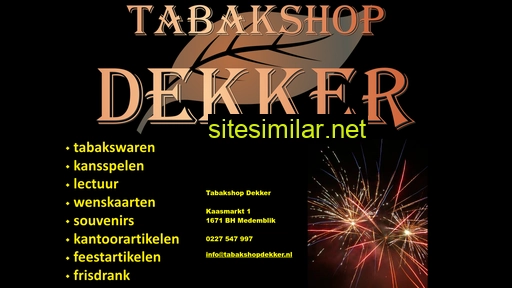 tabakshopdekker.nl alternative sites