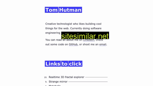 tomhutman.nl alternative sites