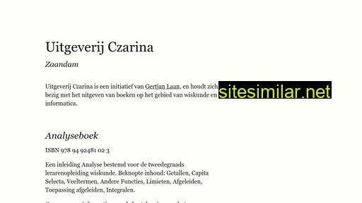 uitgeverijczarina.nl alternative sites