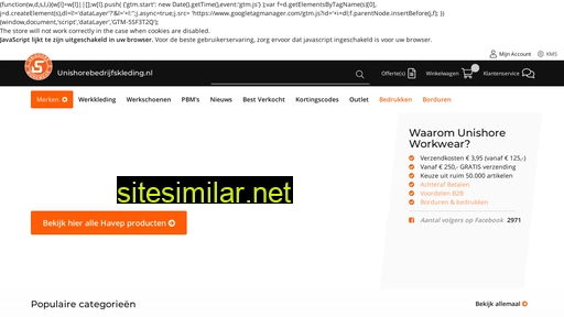unishorebedrijfskleding.nl alternative sites