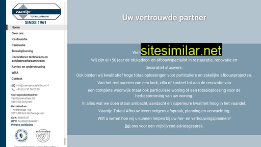 vaantjetotaalafbouw.nl alternative sites