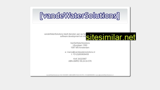 vandewatersolutions.nl alternative sites