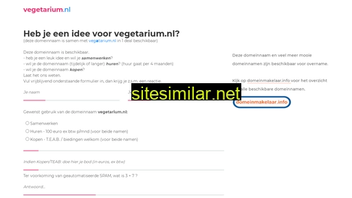 vegetarium.nl alternative sites