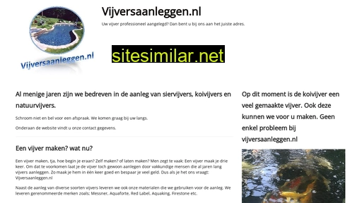 vijversaanleggen.nl alternative sites