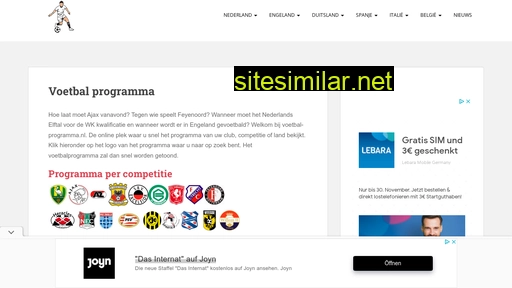 voetbal-programma.nl alternative sites