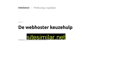 webselect.nl alternative sites