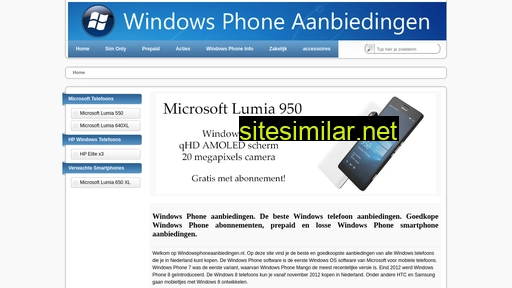 Windowsphoneaanbiedingen similar sites