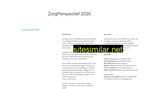Zorgperspectief2020 similar sites