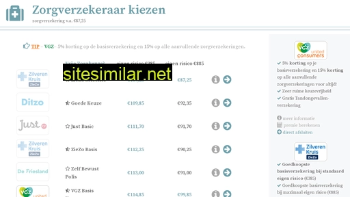 zorgverzekeraarkiezen.nl alternative sites