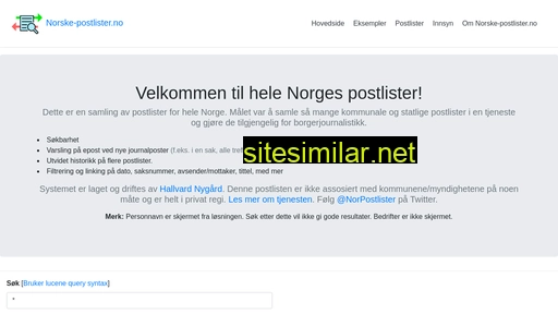 norske-postlister.no alternative sites