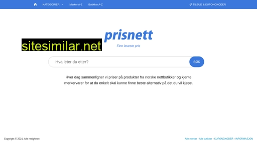 prisnett.no alternative sites