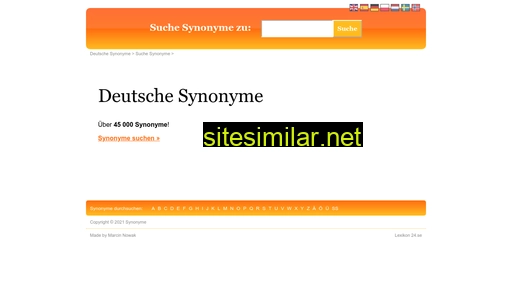 Synonyme similar sites