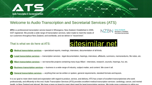 audiotranscriptionservices.co.nz alternative sites