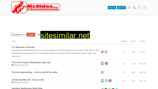 mcrides.co.nz alternative sites