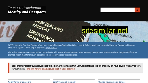 passports.govt.nz alternative sites