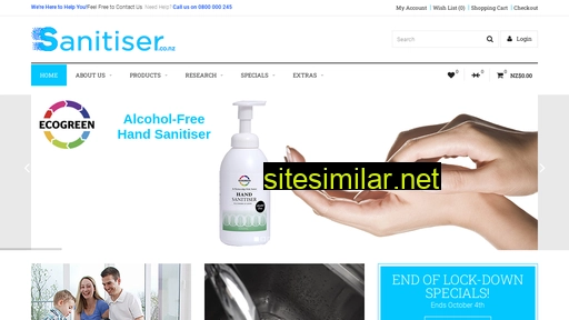 sanitiser.co.nz alternative sites