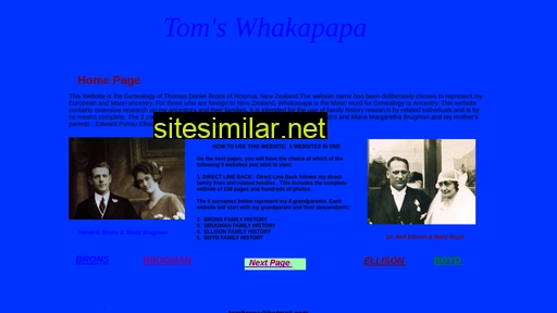Tomswhakapapa similar sites