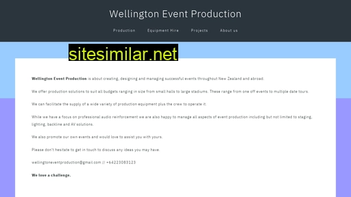 Wellingtoneventproduction similar sites