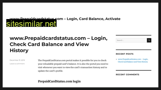 prepaidcardstatus.one alternative sites