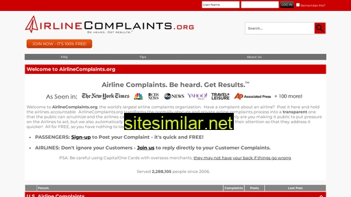 airlinecomplaints.org alternative sites