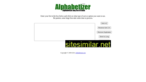 alphabetizer.org alternative sites