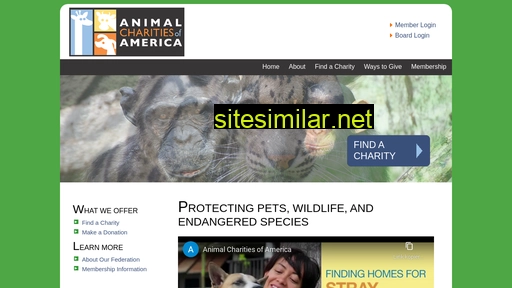 animalcharitiesofamerica.org alternative sites