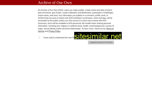 archiveofourown.org alternative sites