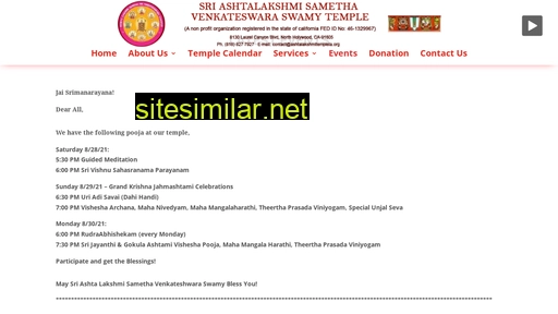 ashtalakshmitemplela.org alternative sites
