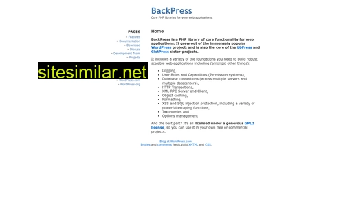 Backpress similar sites