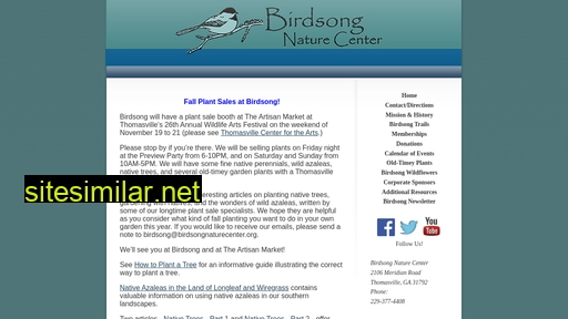 birdsongnaturecenter.org alternative sites