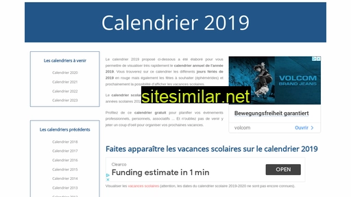 Calendrier-2019 similar sites