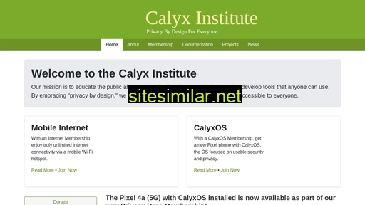 calyxinstitute.org alternative sites