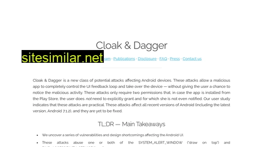 cloak-and-dagger.org alternative sites