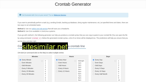 crontab-generator.org alternative sites