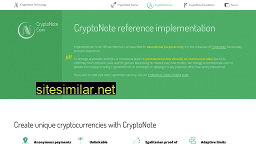 Cryptonote-coin similar sites