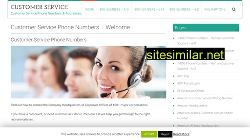 Customerservicephonenumbers similar sites