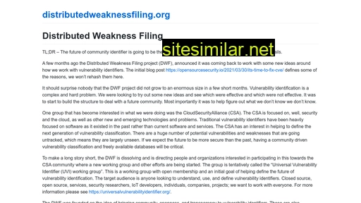 distributedweaknessfiling.org alternative sites