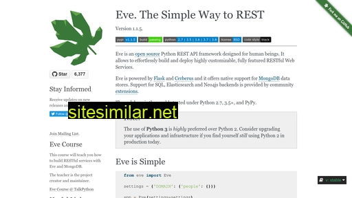 docs.python-eve.org alternative sites