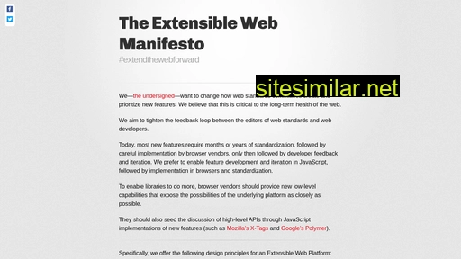 extensiblewebmanifesto.org alternative sites