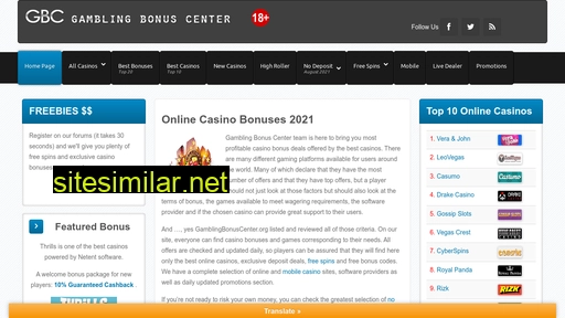 Gamblingbonuscenter similar sites