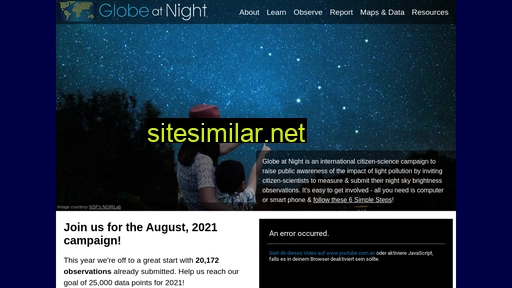 globeatnight.org alternative sites