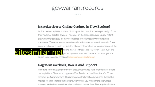 Govwarrantrecords similar sites
