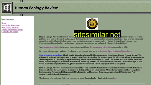 humanecologyreview.org alternative sites