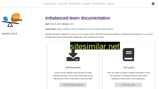 Imbalanced-learn similar sites