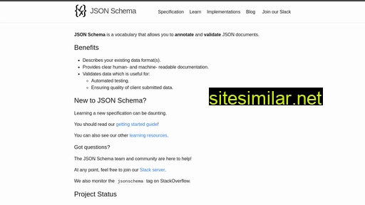 Json-schema similar sites