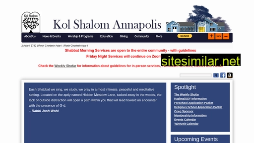 kolshalomannapolis.org alternative sites
