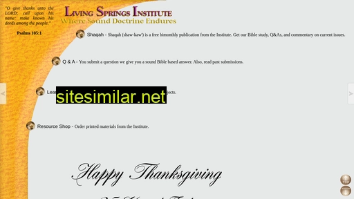 livingspringsinstitute.org alternative sites