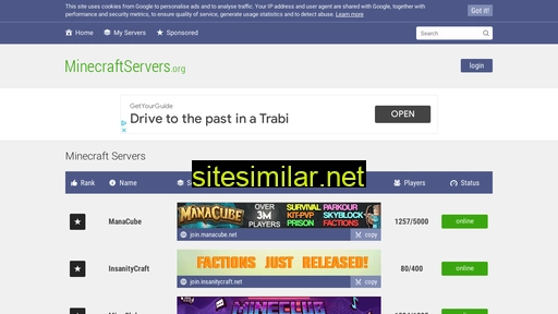 Minecraftservers similar sites