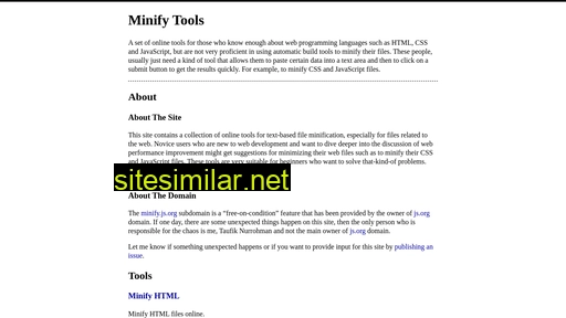 minify.js.org alternative sites